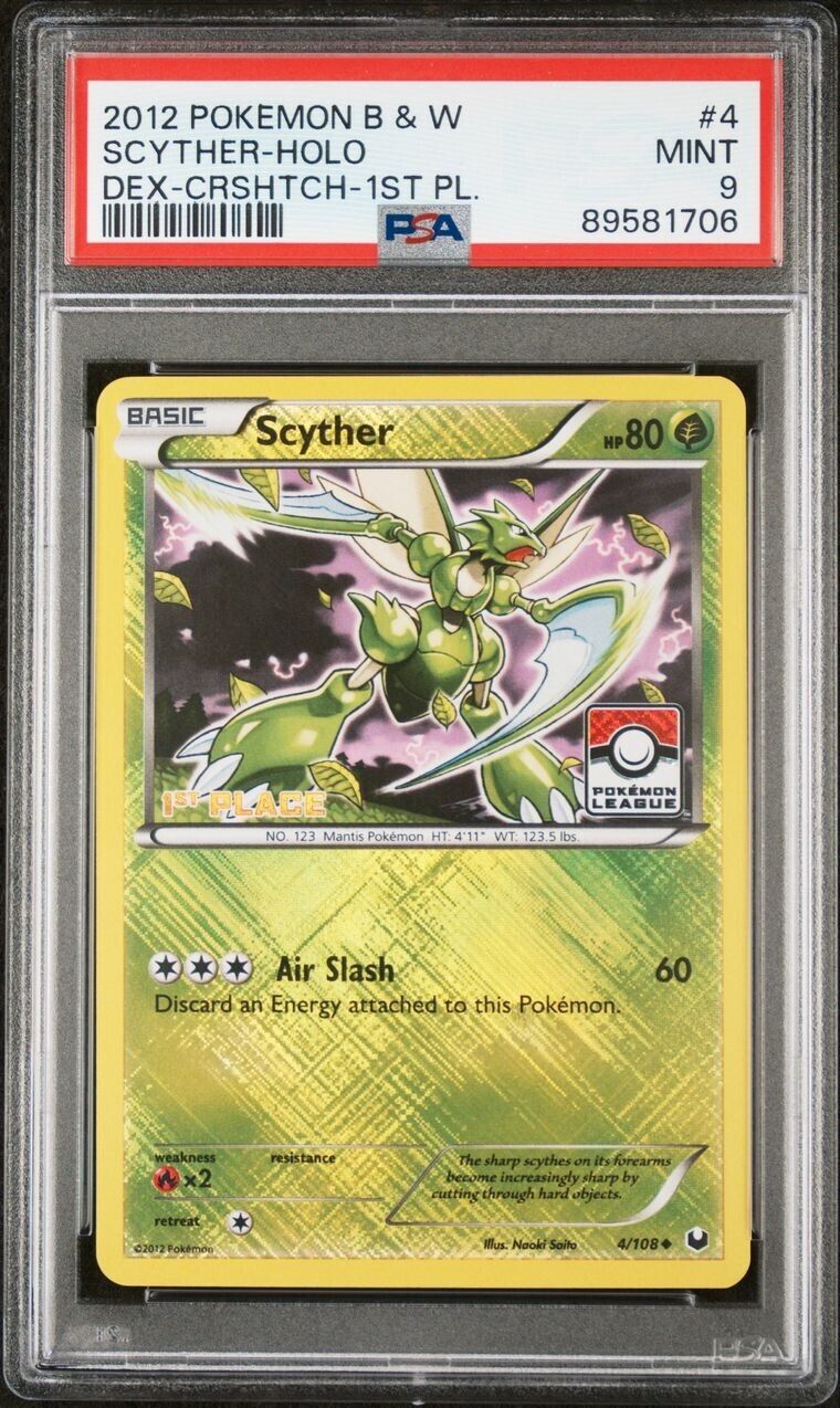 Scyther 4/108 1st 2nd 3rd 4th Place LEAGUE HOLO PROMO PSA 9 Mint Pokemon Card