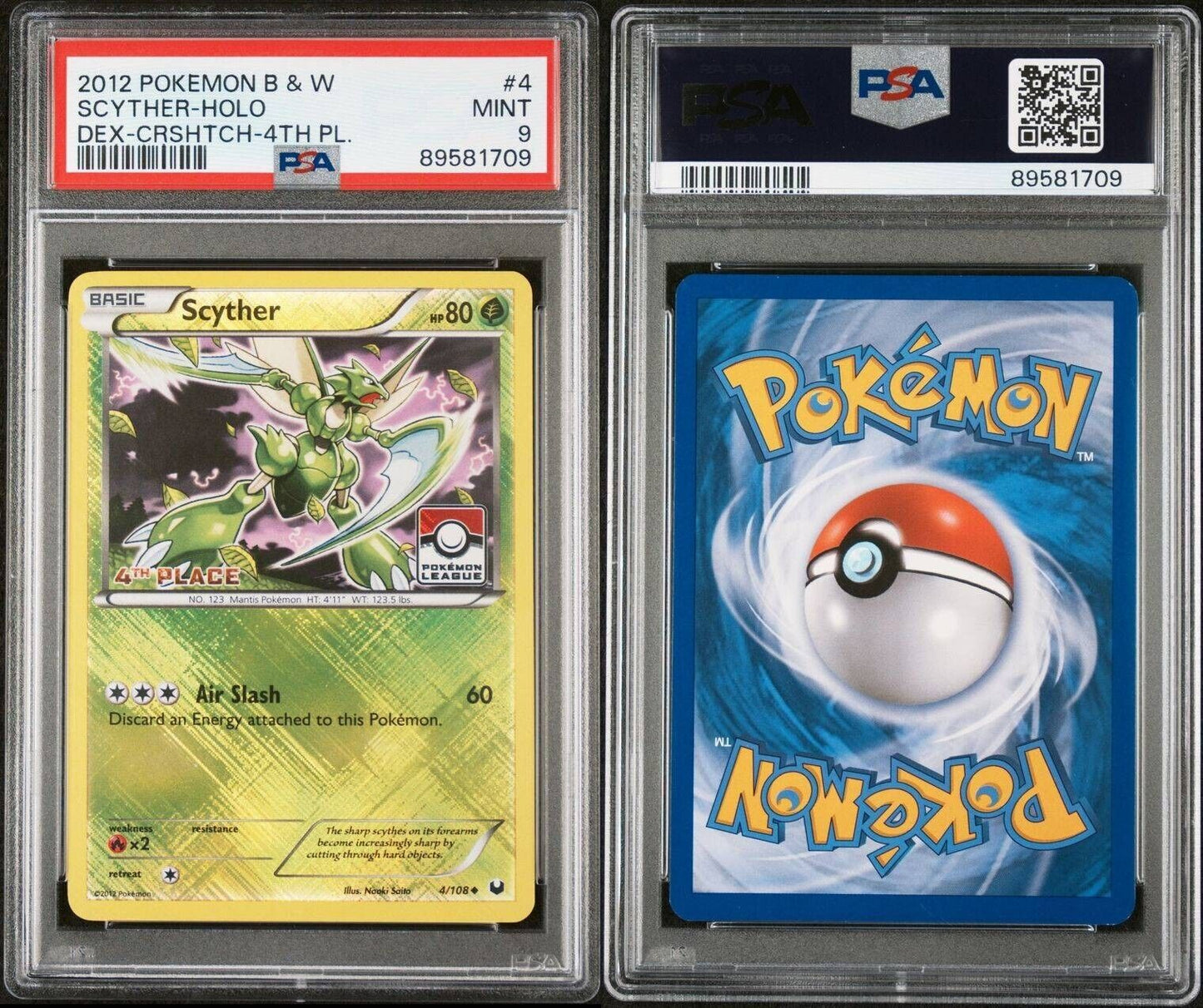 Scyther 4/108 1st 2nd 3rd 4th Place LEAGUE HOLO PROMO PSA 9 Mint Pokemon Card