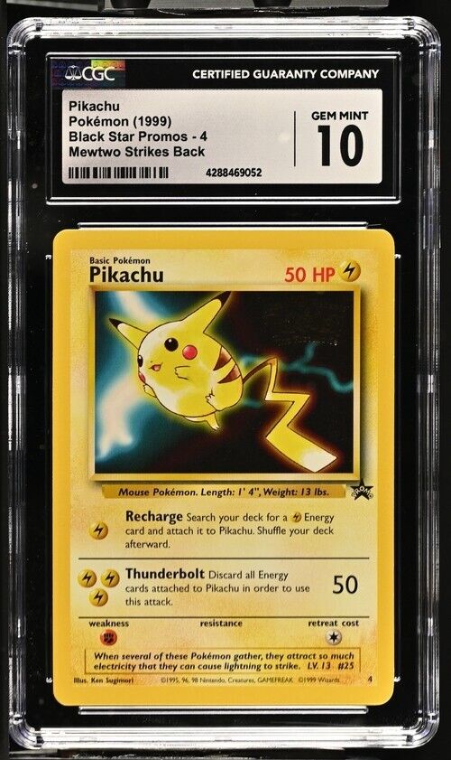 CGC 10 GEM MINT Pikachu # 4 WB Movie WOTC Black Star Promo Pokemon Card