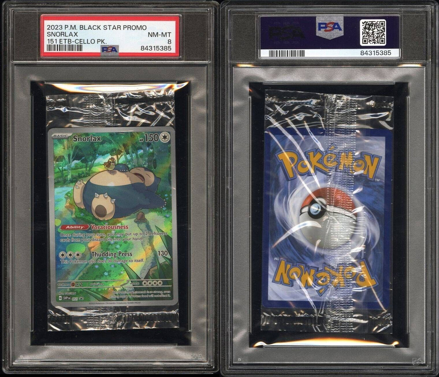 Snorlax 051 Black Star Promo Pack PSA 8 NM/M 151 Scarlet & Violet Pokemon Card