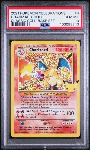 2021 POKEMON CELEBRATIONS CLASSIC COLL #4 CHARIZARD-HOLO PSA 10