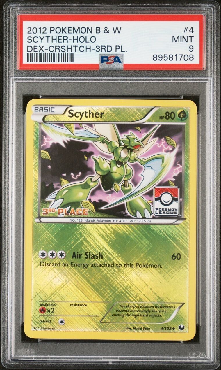 Scyther 4/108 1st 2nd 3rd 4th Place LEAGUE HOLO PROMO PSA 9 Mint Pokemon Card