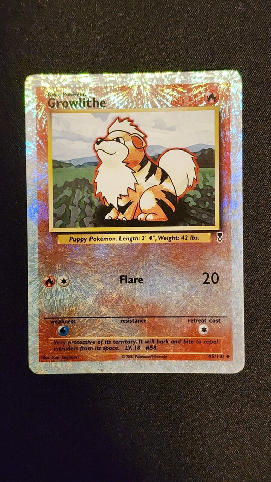 2002 Growlithe Reverse Holo Rare 45/110 LP+ Legendary Collection WOTC Vintage