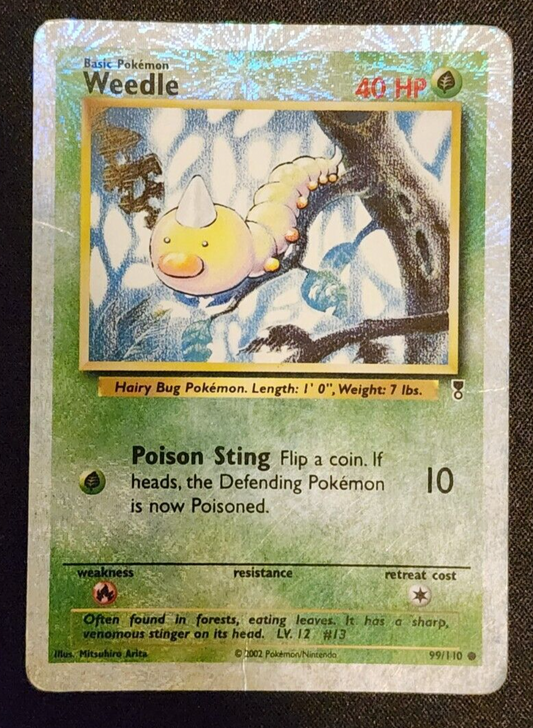 2002 Weedle Reverse Holo 99/110 Damaged Legendary Collection WOTC Vintage