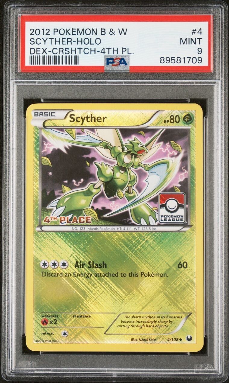Scyther 4/108 1st 2nd 3rd 4th Place LEAGUE HOLO PROMO PSA 9 Mint Pokemon Card