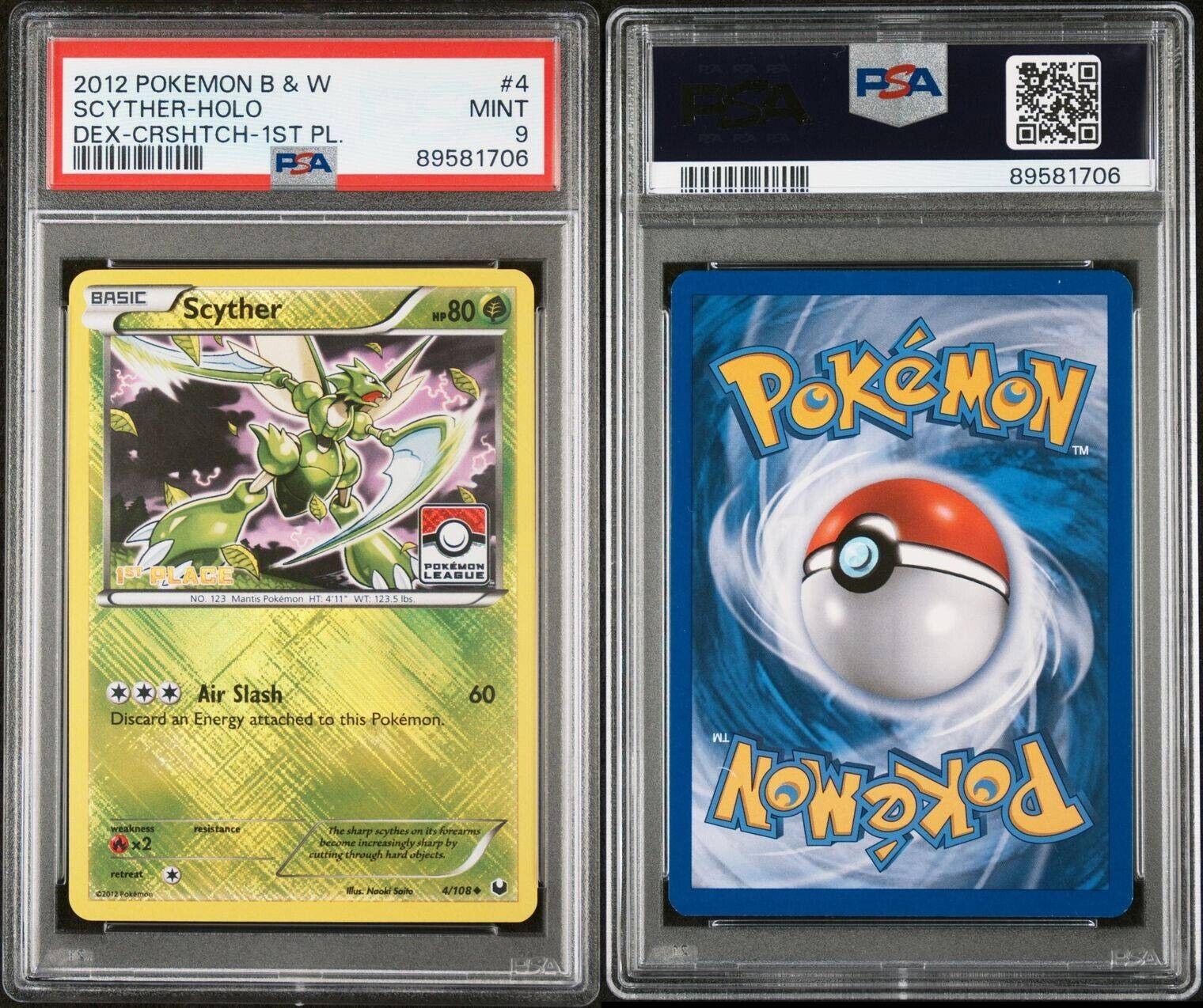 Scyther 4/108 1st 2nd 3rd 4th Place LEAGUE HOLO PROMO PSA 9 Mint Pokemon Card