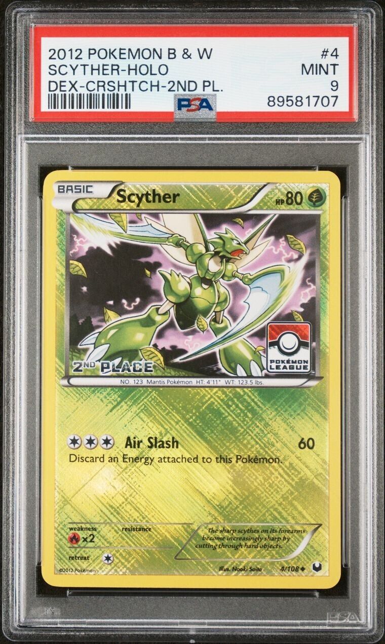 Scyther 4/108 1st 2nd 3rd 4th Place LEAGUE HOLO PROMO PSA 9 Mint Pokemon Card