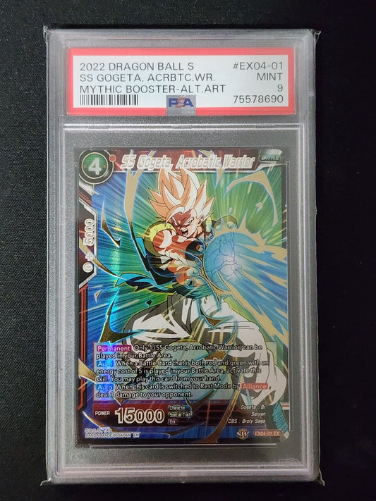 SS Gogeta Acrobatic Warrior EX04-01 PSA 9 Mint Gold Foil Dragon Ball Super TCG