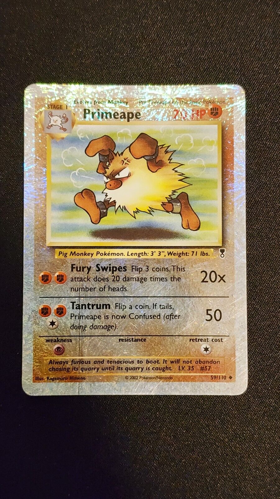 2002 Primeape Reverse Holo Rare 59/110 LP Legendary Collection WOTC Vintage