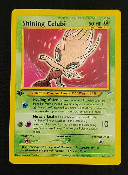 2002 POKEMON NEO DESTINY 1ST EDITION #106 SHINING CELEBI LP VINTAGE CARD WOTC