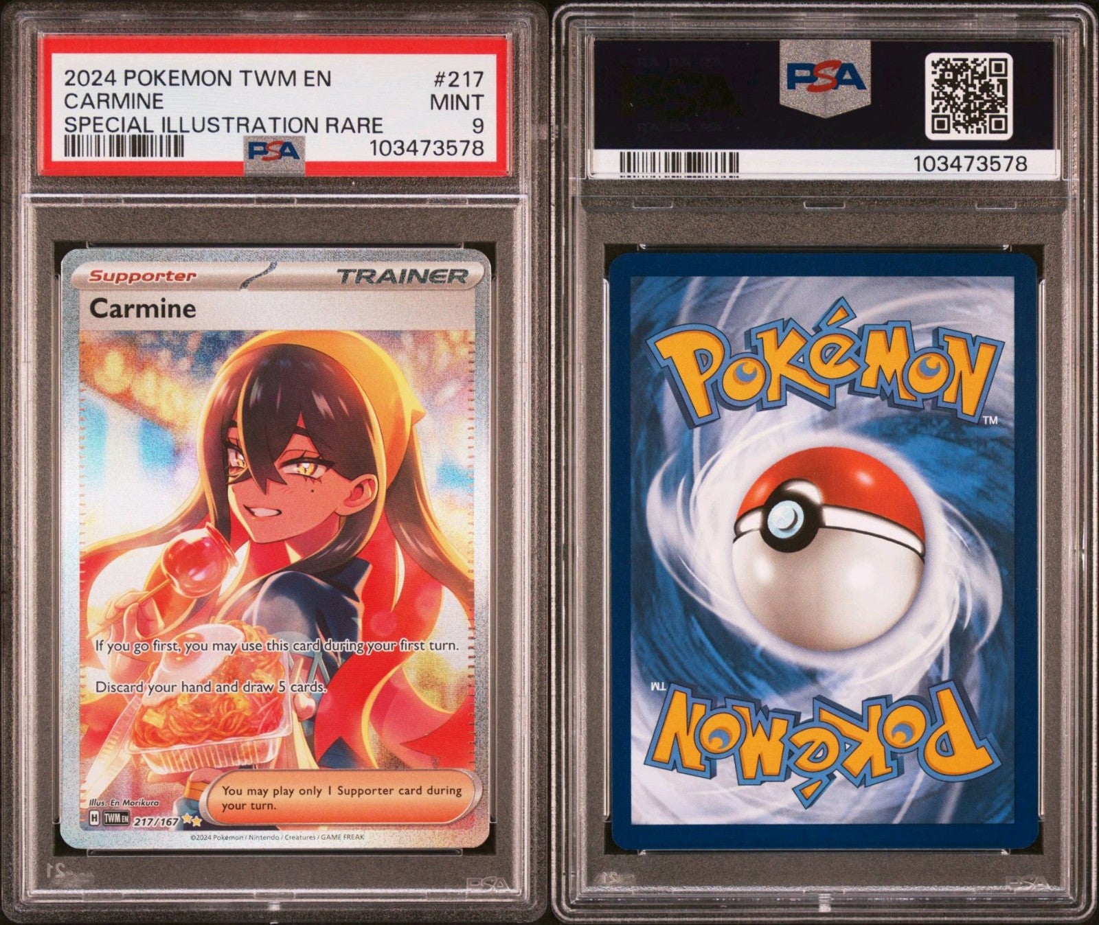 Carmine 217/167 Sv06 Pokemon Cards Twilight Masquerade SIR Graded PSA 9